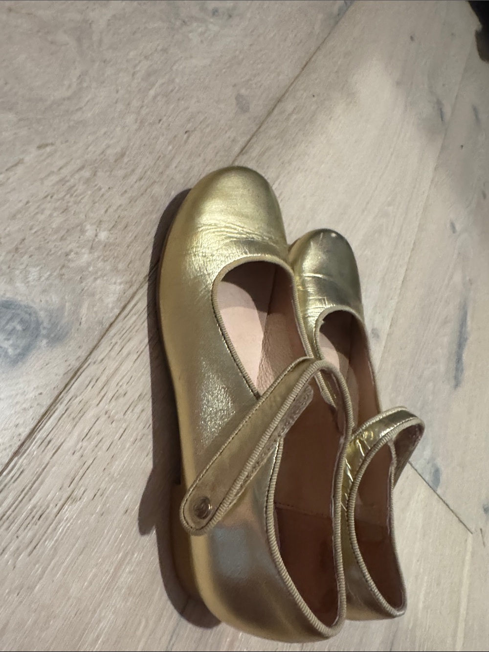 Jacadi Metallic Gold Mary Jane Girls' Dress Shoes